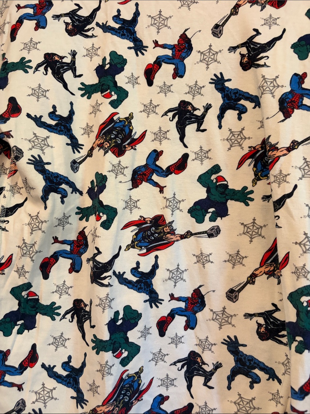 Hanna Andersson White Pajama with Red Trim Christmas Superhero Print - Picture 2 of 2